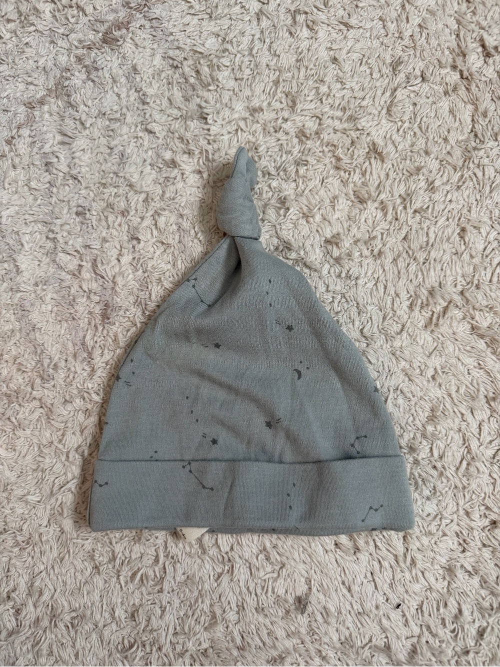 Quincy Mae Gray Star & Moon Knot Top Baby Beanie